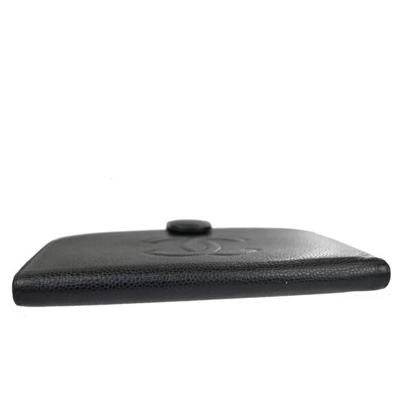 CHANEL CC Logo Long Bifold Wallet Purse Caviar Skin Leather Black France 81RJ714 - Picture 6 of 11